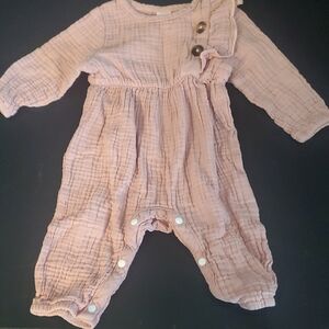 SHEIN Dusty Pink Baby Gauze Romper